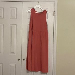 Lovey pink cozy “A New Day” XL calf-length jersey dress.